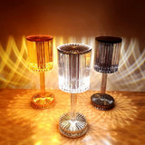 3-Color Dimming Crystal Table Lamp Touch LED Nights Light Jennyshome