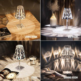 LED Diamond Crystal Projection Night Lights Table Lamp RGB Touch Control Light Jennyshome