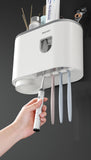 Toothbrush Holder Automatic Toothpaste Dispenser Wall Mount-Jennyhome