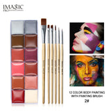 12 Colors Flash Tattoo Face Body Paint Oil Painting Art use in Halloween Party Fancy Dress Beauty Makeup Tool