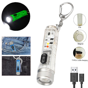IP65 Mini LED Flashlights USB Rechargeable Keychain Flashlight - Jennyhome Jennynail