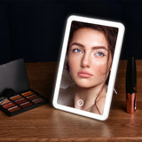LED Touch Screen Makeup Mirror 180 Degree Rotating Cosmetic Mirror-Jennyhome