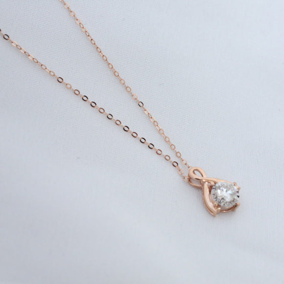18K Real Gold & Real Diamond Sparkle Pendant Necklace