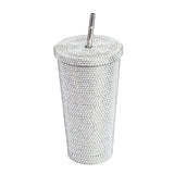 Diamond-studded Vacuum Flask Double Straw Cup Jennynailart