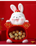 2023 Cute Rabbit Bunny Figurines 12 Zodiac Statues Phone Holder Storage Tray Ornaments New Year Home Decoration Jennyshome