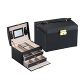 Jewelry Box Large Capacity Leather Storage Jewelry Case-Jennyhome