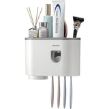 Toothbrush Holder Automatic Toothpaste Dispenser Wall Mount-Jennyhome