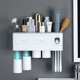 3 Color Bathroom Accessories Toothbrush Holder Automatic Toothpaste Dispenser-Jennyhome