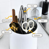 Large Capacity 3-In-1 Kitchen Rotating Utensil Holder - Jennyhome Jennyhome