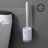 TPR Toilet Brush and Holder Set No Dead Corners Wall-Mounted Toilet Brush-Jennyhome