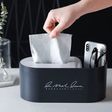 Tissue Storage Box Napkin Holder Multifunctional Sundries Storage Ontainer Living Room Stationery Organizer Box for Home Office Jennynail