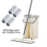 360 Rotating Flat Mop with Bucket  Household Cleaning Squeeze Mop-Jennyhome