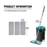 360 Rotating Flat Mop with Bucket  Household Cleaning Squeeze Mop-Jennyhome