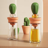 Portable Glass Oil Bottle with Silicone Brush Grill Oil Brushes for Cooking - Jennyhome