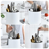 Large Capacity 3-In-1 Kitchen Rotating Utensil Holder - Jennyhome Jennyhome